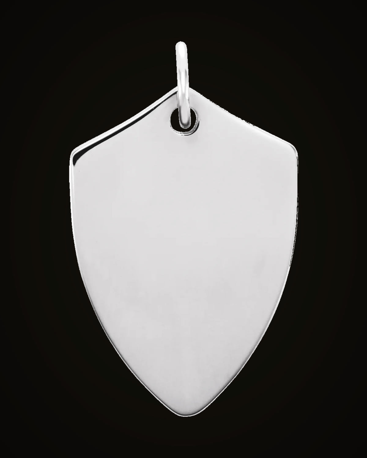 Engravable Shield Pendant — Sterling Silver