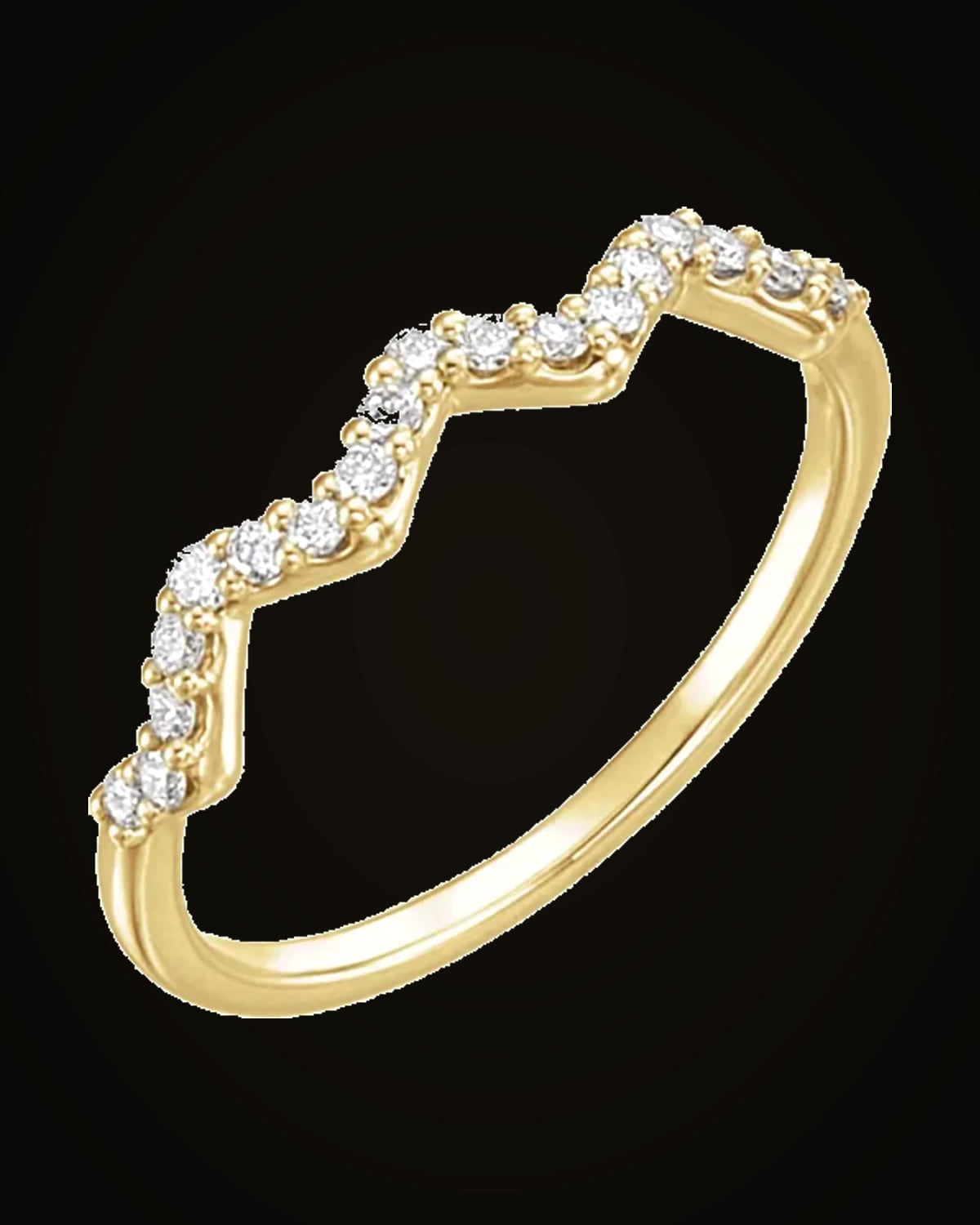 1/5 CTW Natural Diamond Stackable Ring — 14K Yellow Gold · 1.7 mm · I1 · G-H