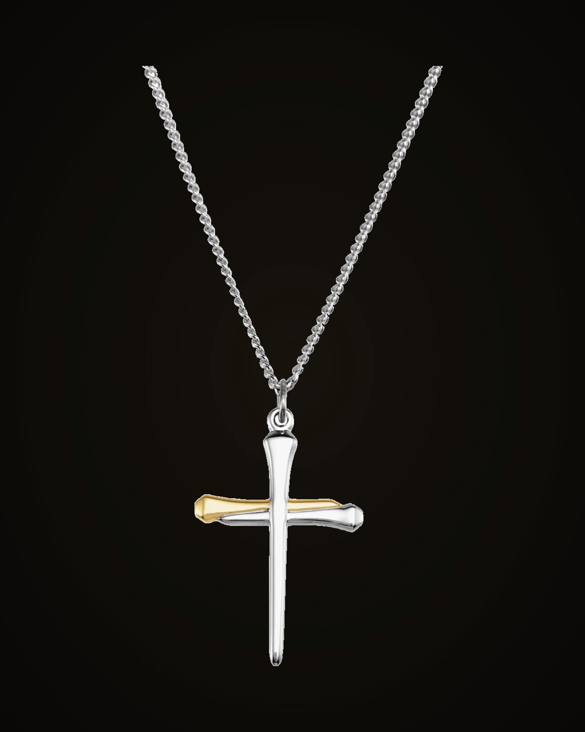 Nail Cross Necklace — 14K Yellow Gold-Plated