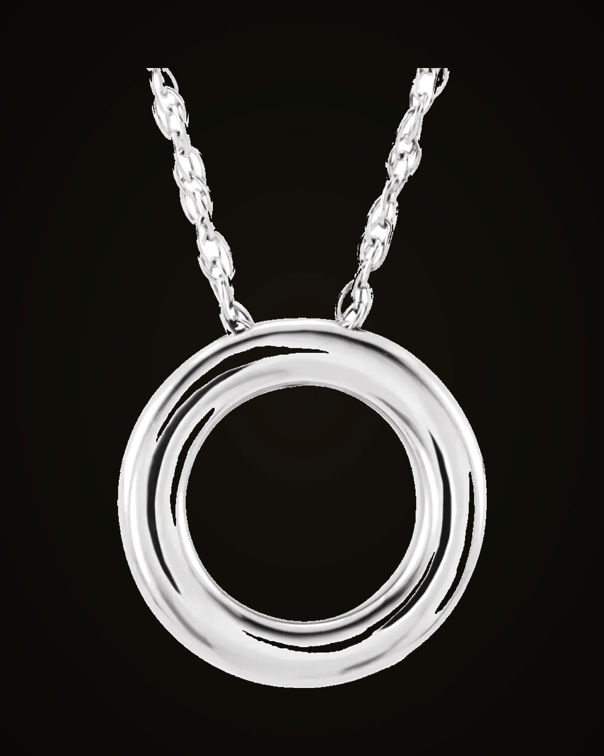 Circle Chain Slide Necklace — Sterling Silver