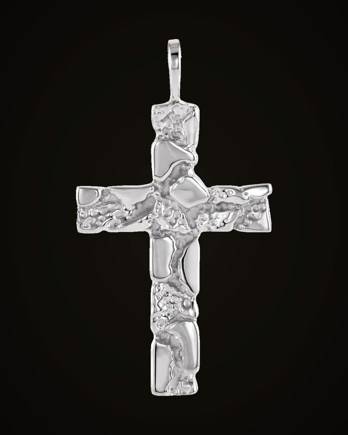 Nugget Cross Pendant — Sterling Silver