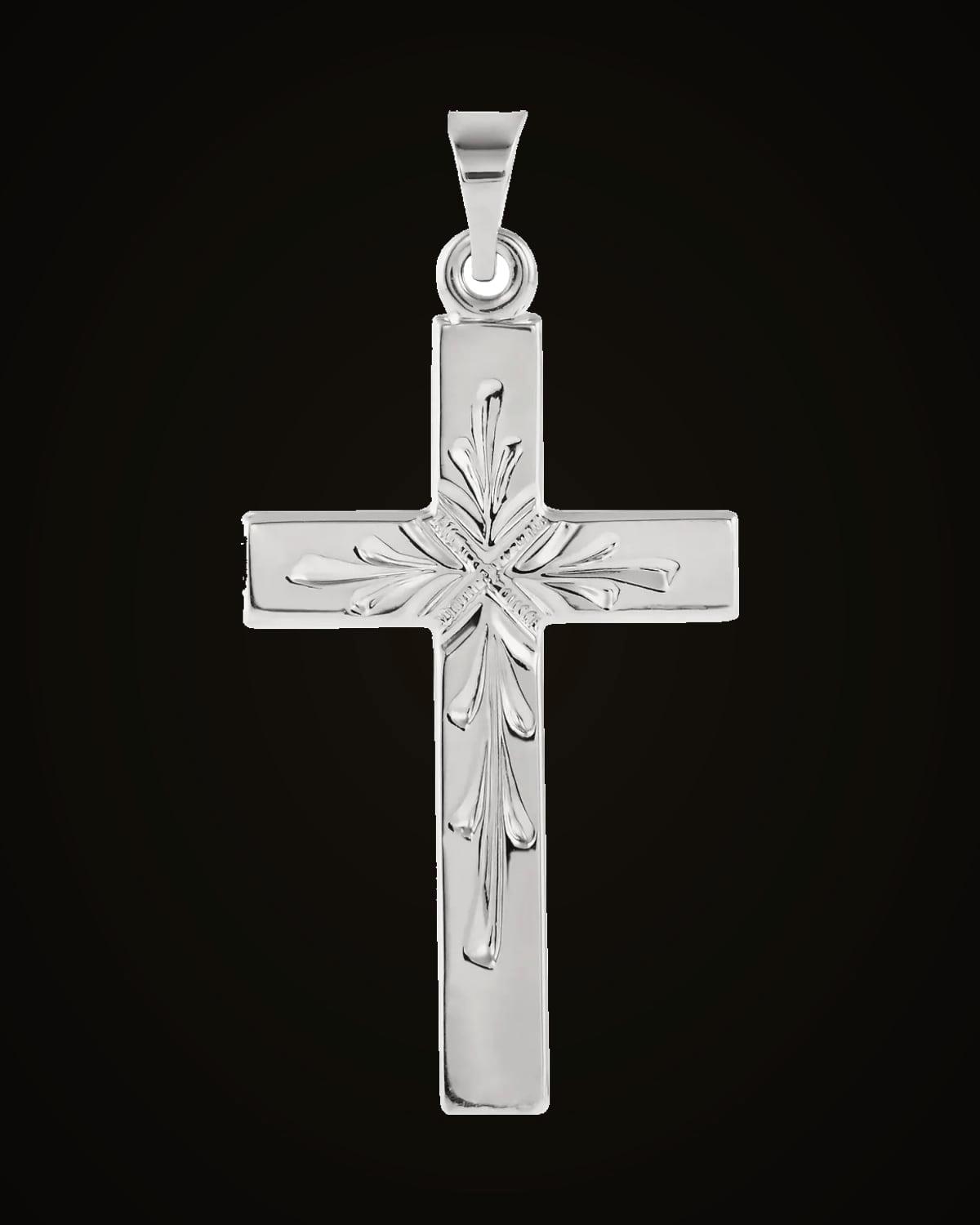 Cross Pendant — Rhodium-Plated on 14K White Gold