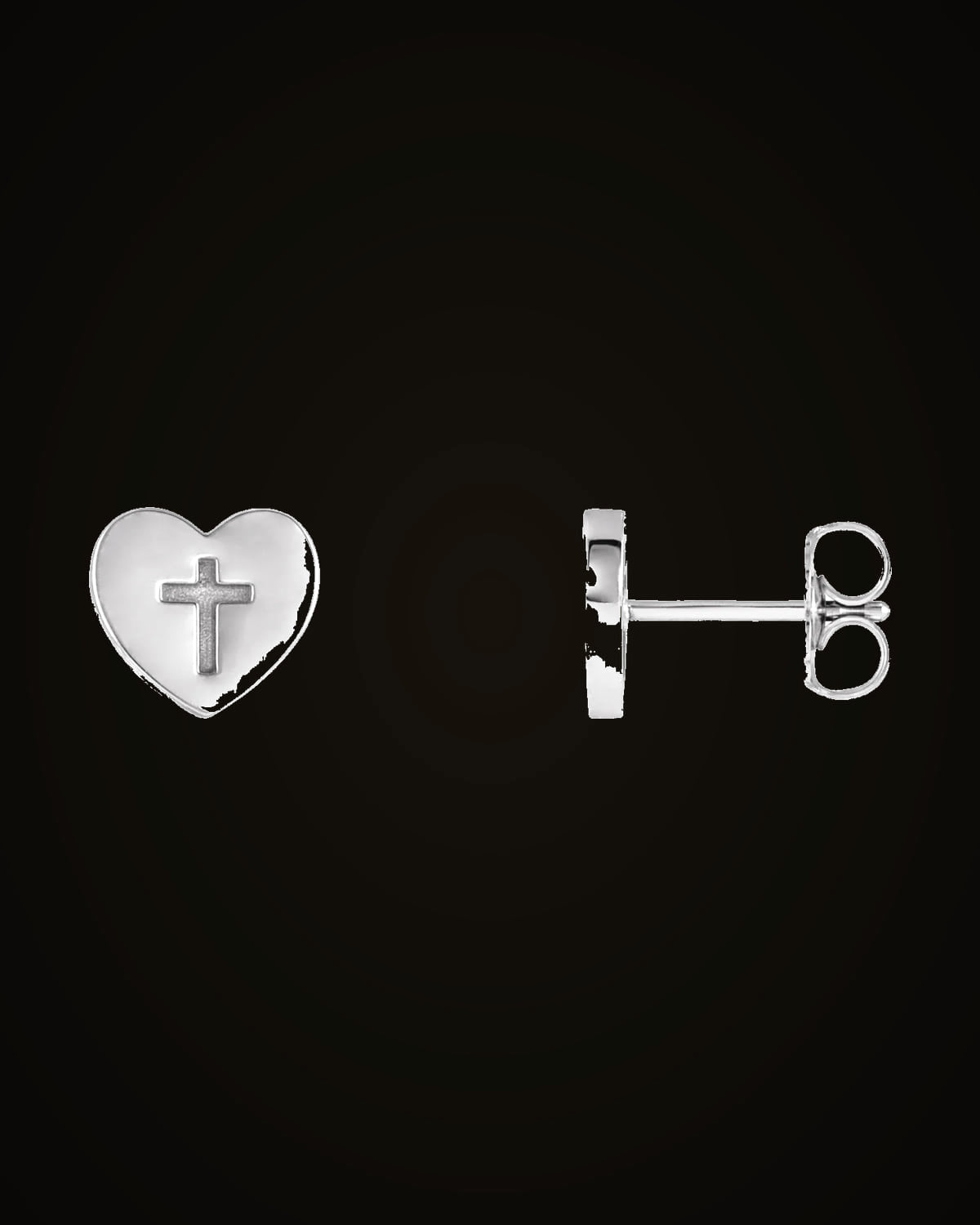 Heart And Cross Earrings — Sterling Silver
