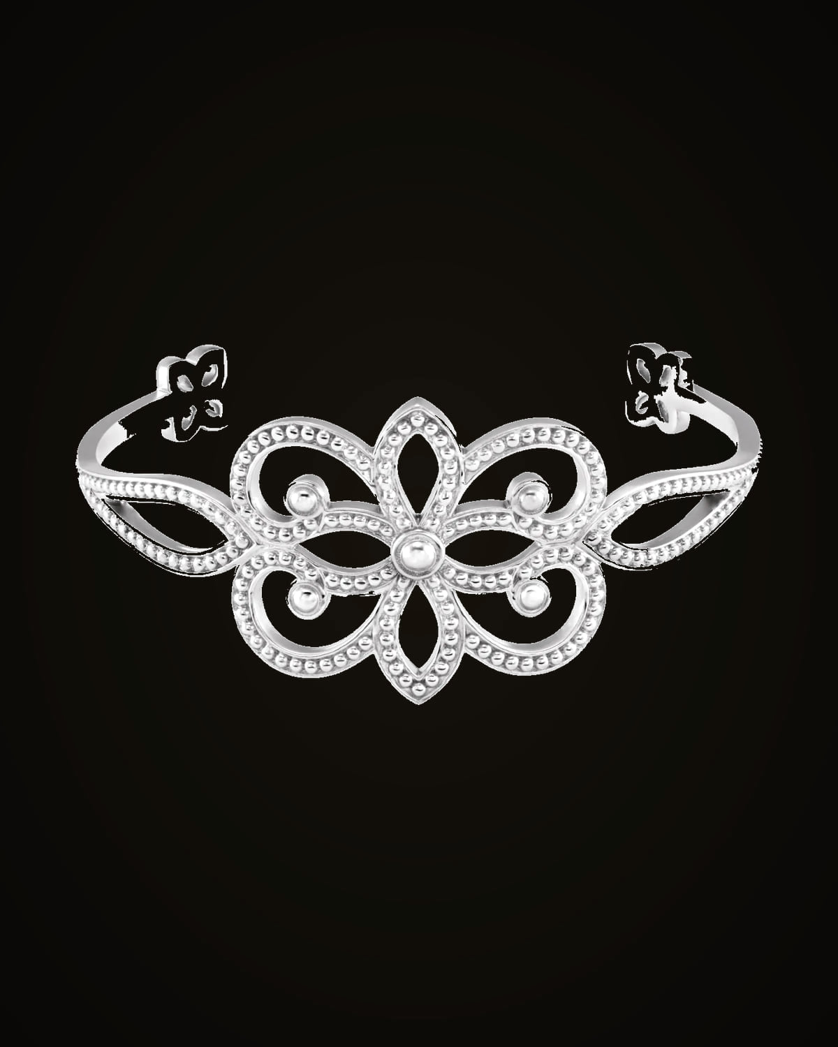 Granulated Cuff Bracelet — Sterling Silver
