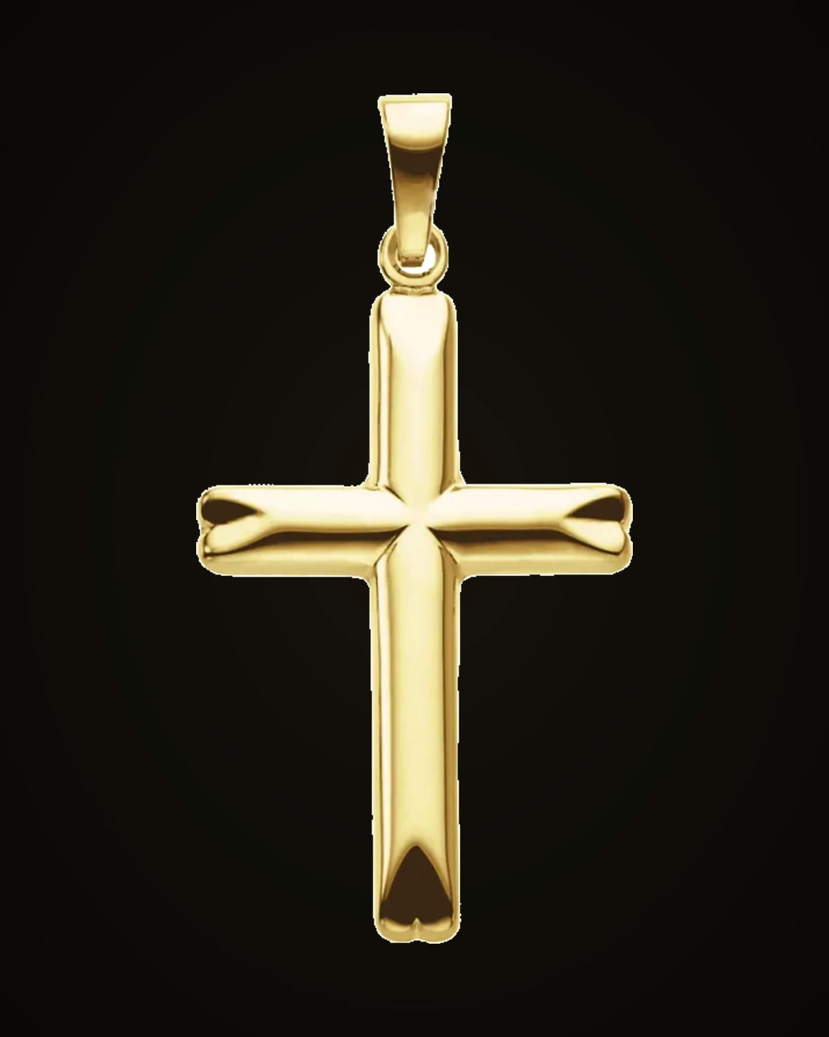 Hollow Cross Pendant — 14K Yellow Gold