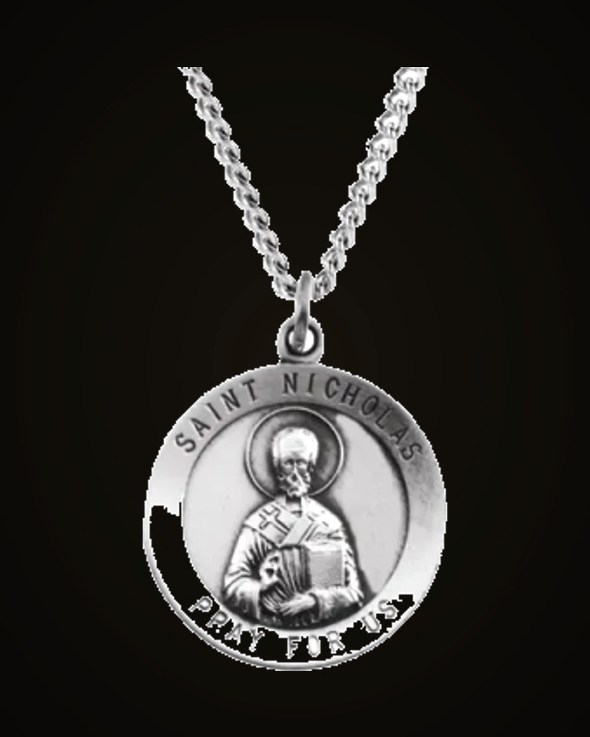 St. Nicholas Pendant Necklace — Rhodium-Plated on Sterling Silver