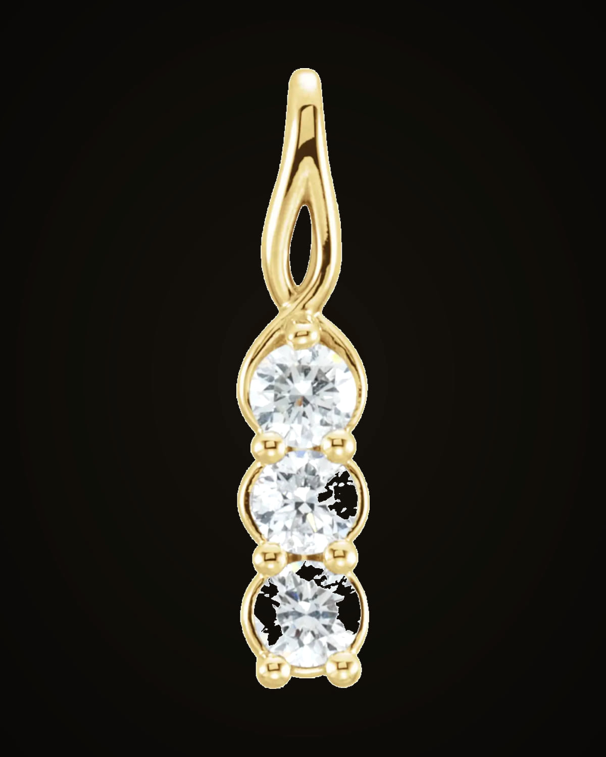 1/2 CTW Lab-Grown Diamond 3-Stone Pendant — 14K Yellow Gold