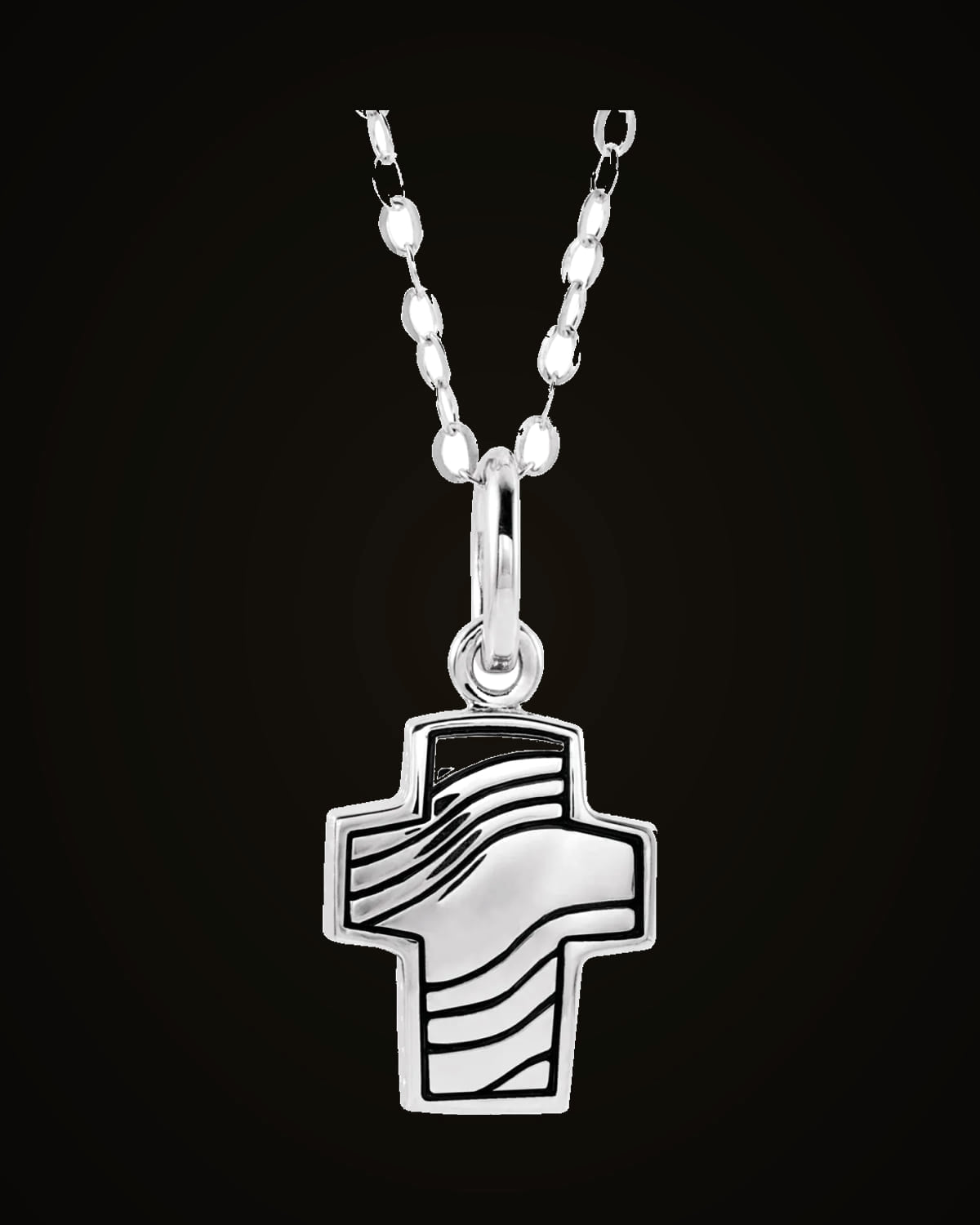 Cross Ash Holder Necklace — Rhodium-Plated on Sterling Silver