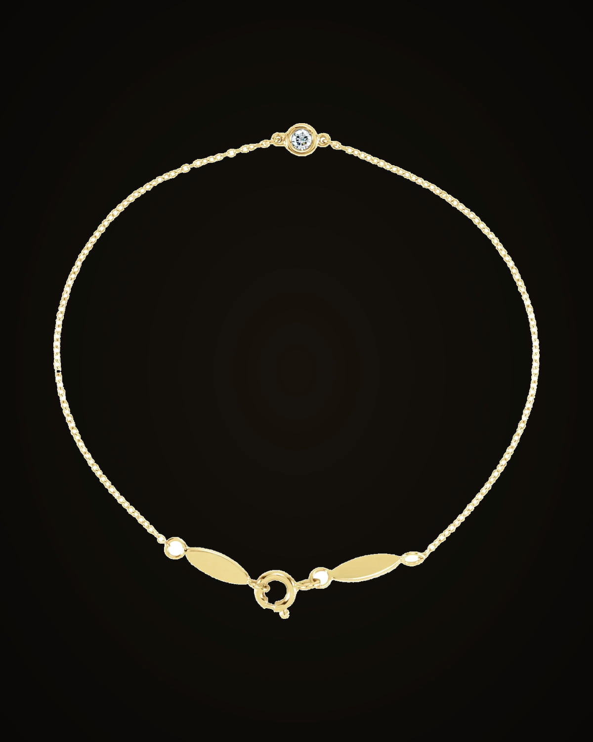 0.08 CTW Lab-Grown Diamond Bracelet — 14K Yellow Gold-Plated · VS · F+