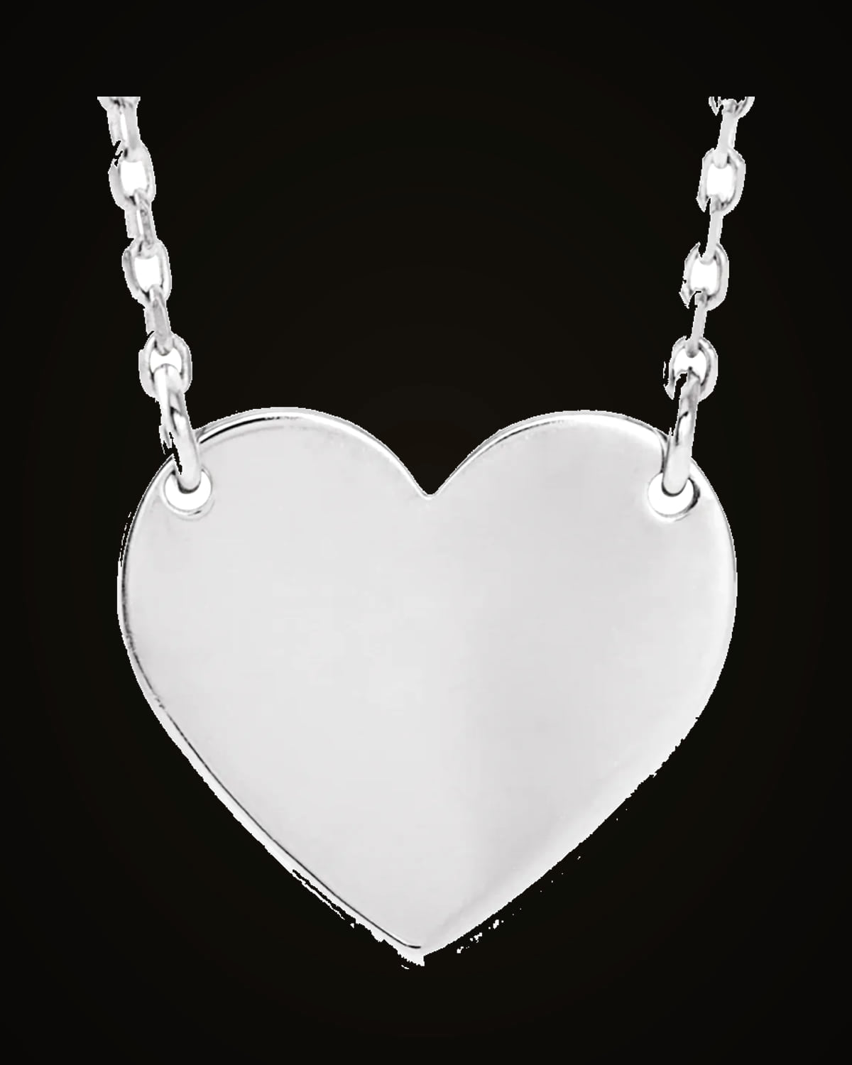 Engravable Heart Necklace — Sterling Silver