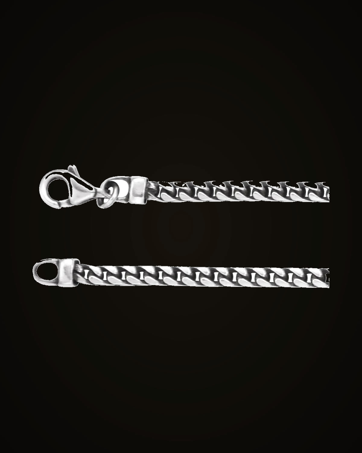 Oxidized Franco Chain — Sterling Silver