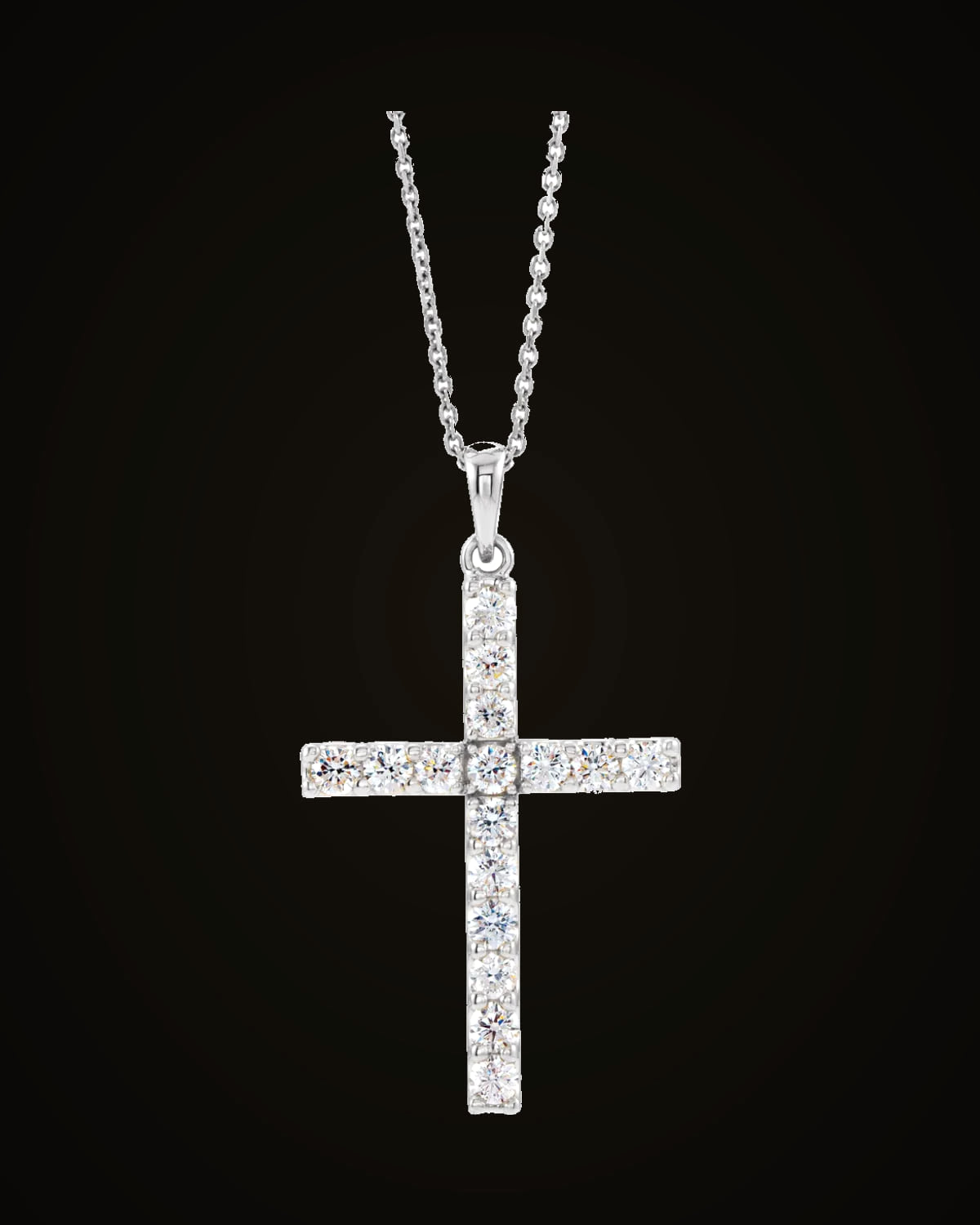 1/10 CTW Natural Diamond Cross Necklace — Sterling Silver · I1 · G-H