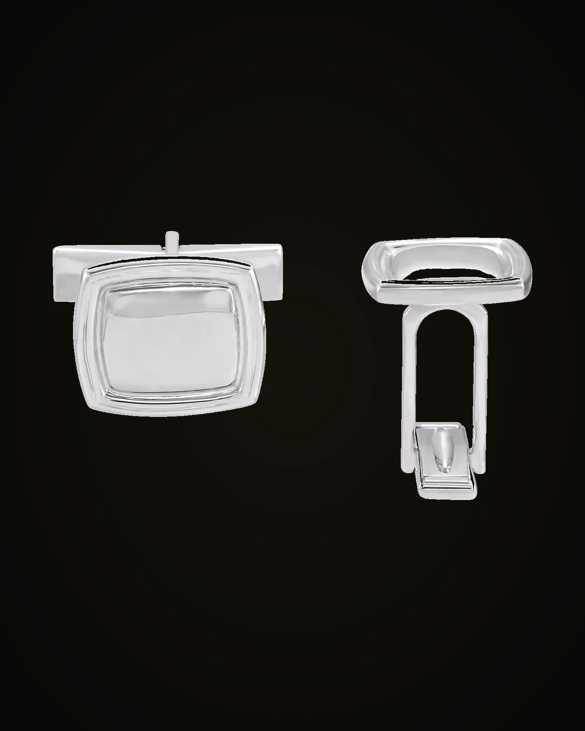 Cuff Links — Rhodium-Plated on Sterling Silver