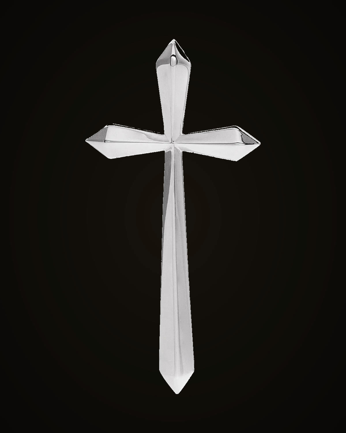 Elongated Cross Pendant — Sterling Silver