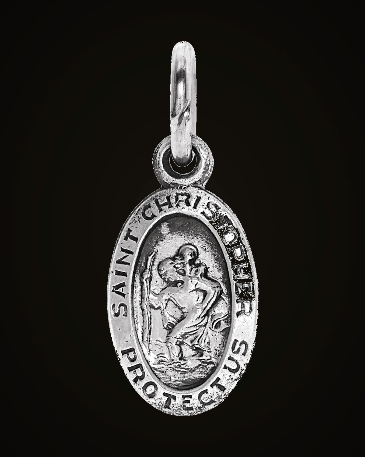 St. Christopher Medal — Sterling Silver · 0.04 CTW