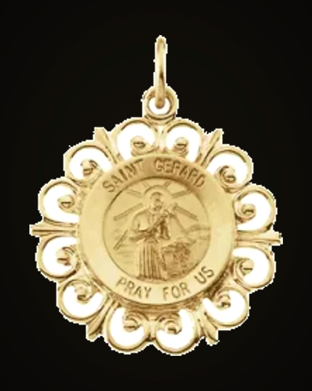 Round St. Gerard Medal — 14K Yellow Gold