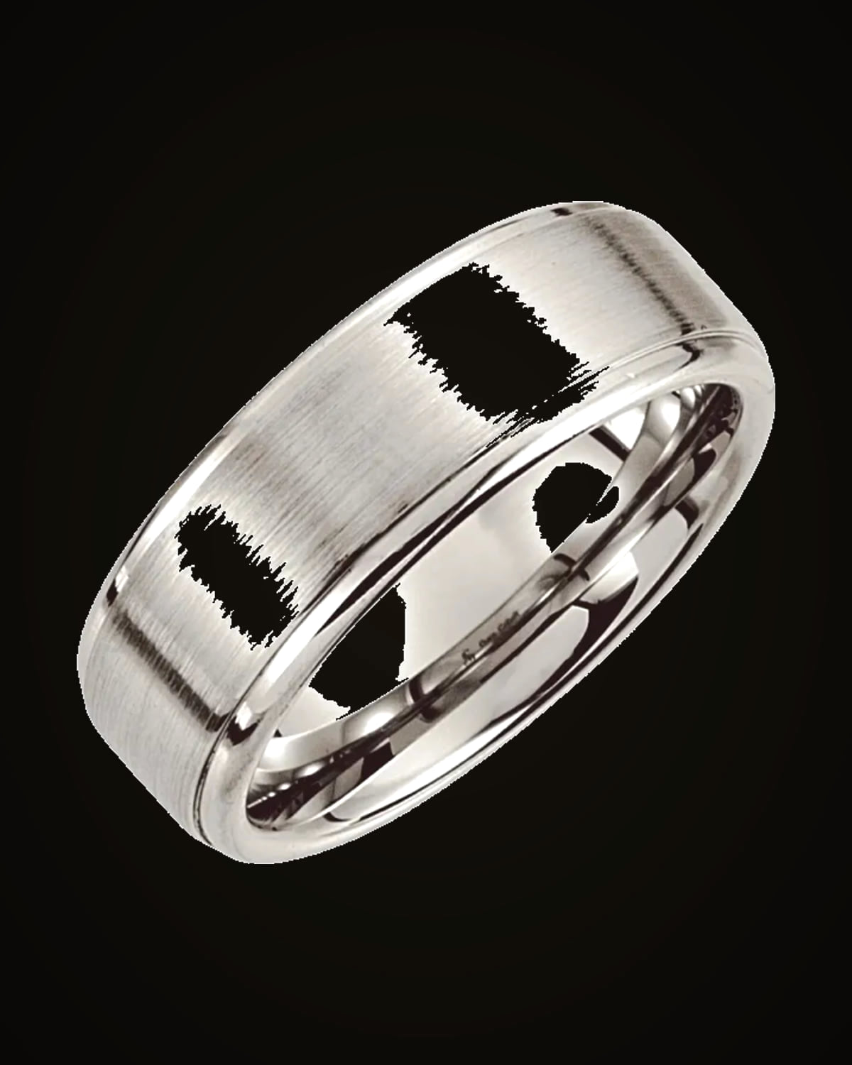 Stepped-Edge Inlay Comfort-Fit Band With Satin Finish — Cobalt · 8 mm · Size 10.5