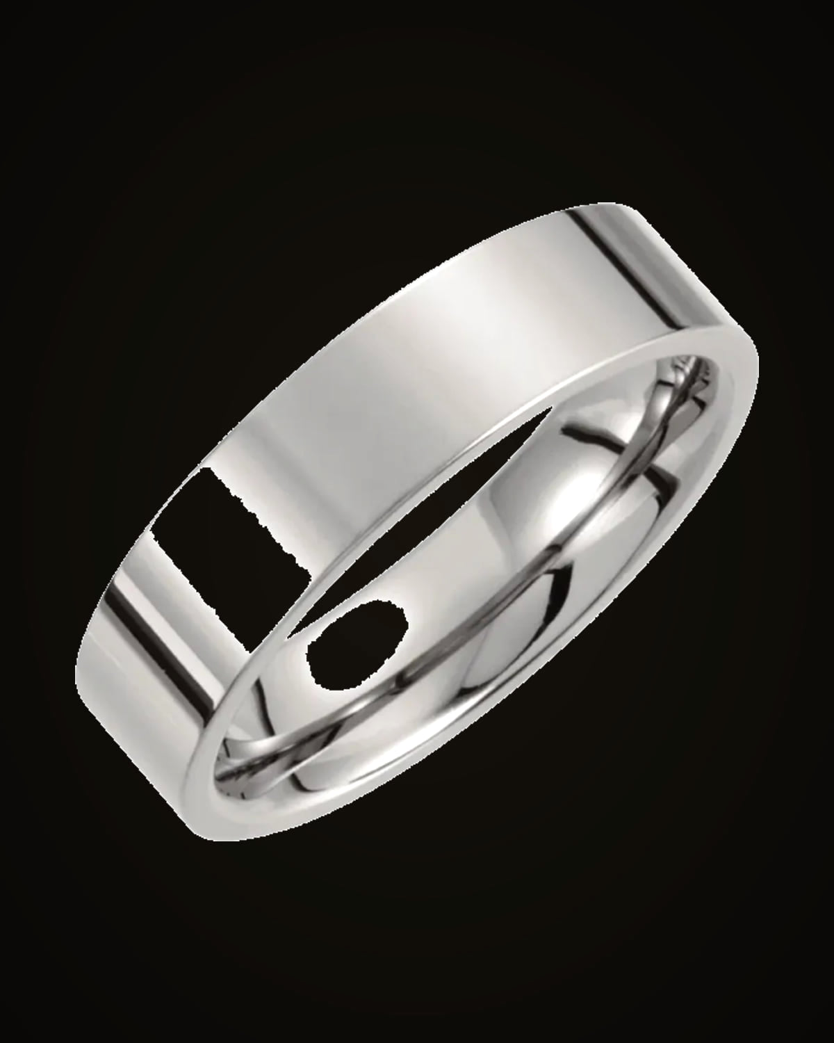 Comfort-Fit Flat Band — Titanium · 6 mm · Size 11.5