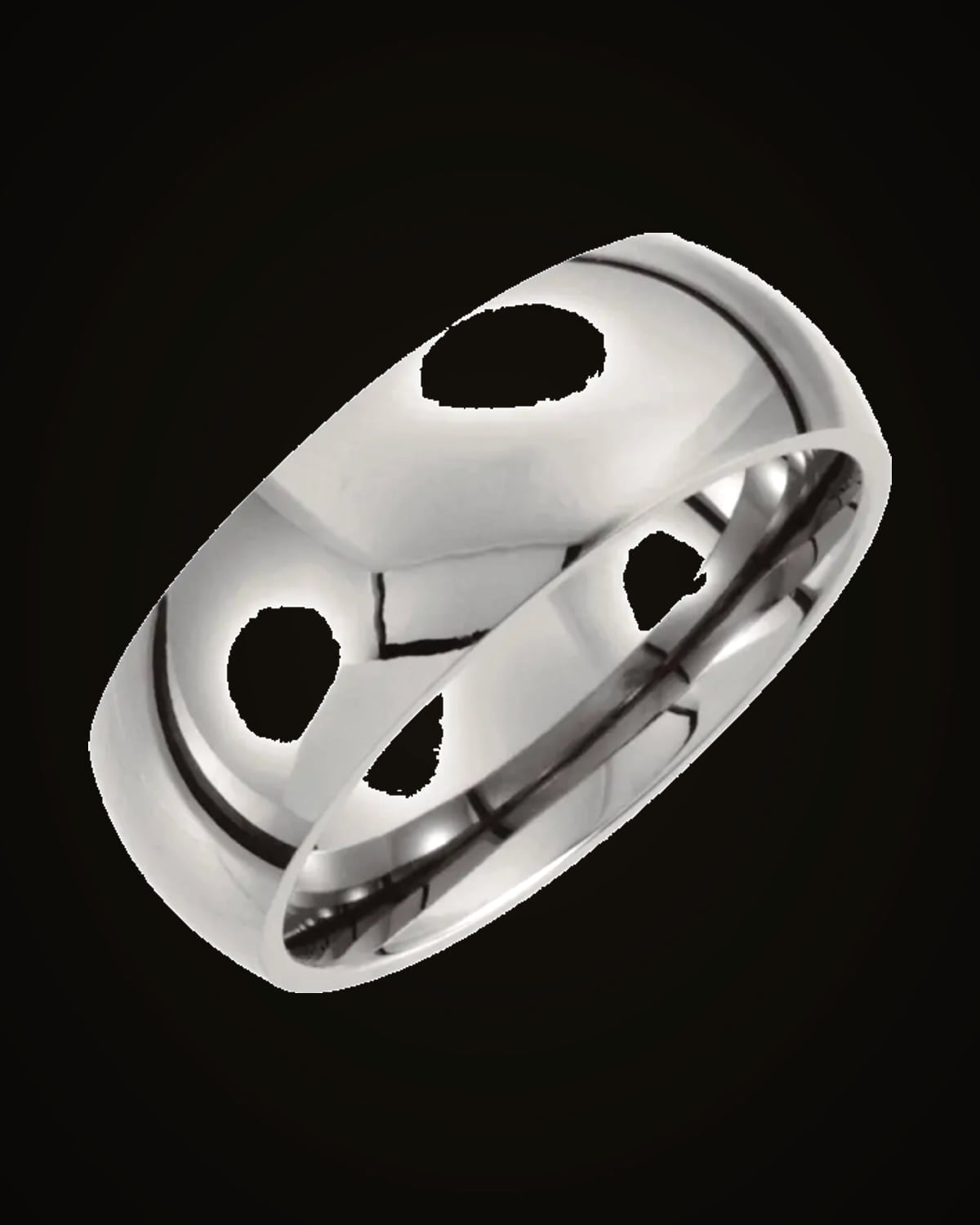 Comfort-Fit Half Round Band — Titanium · 8 mm · Size 13