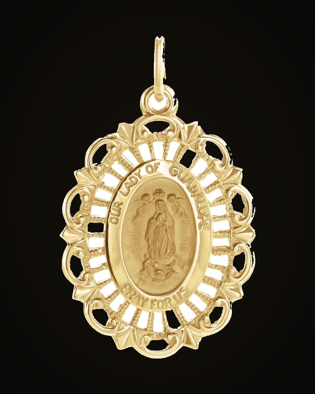 Oval Our Lady Of Guadalupe Medal — 14K Yellow Gold