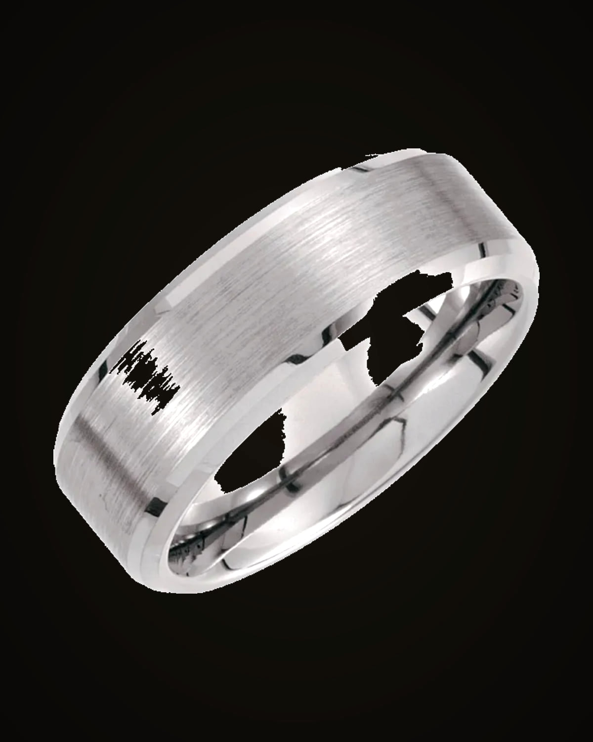 Double Beveled Band — Tungsten · 8 mm · Size 8