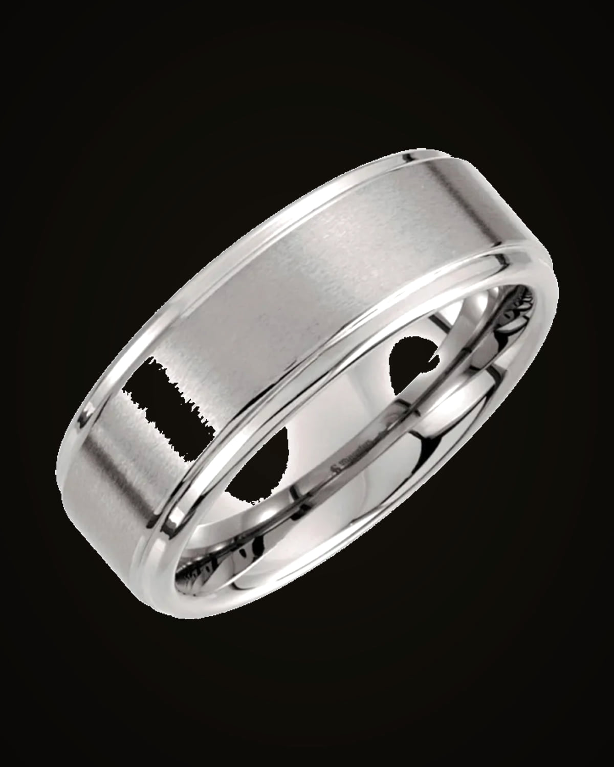 Rounded Edge Band With Satin Finish — Tungsten · 8 mm · Size 9.5