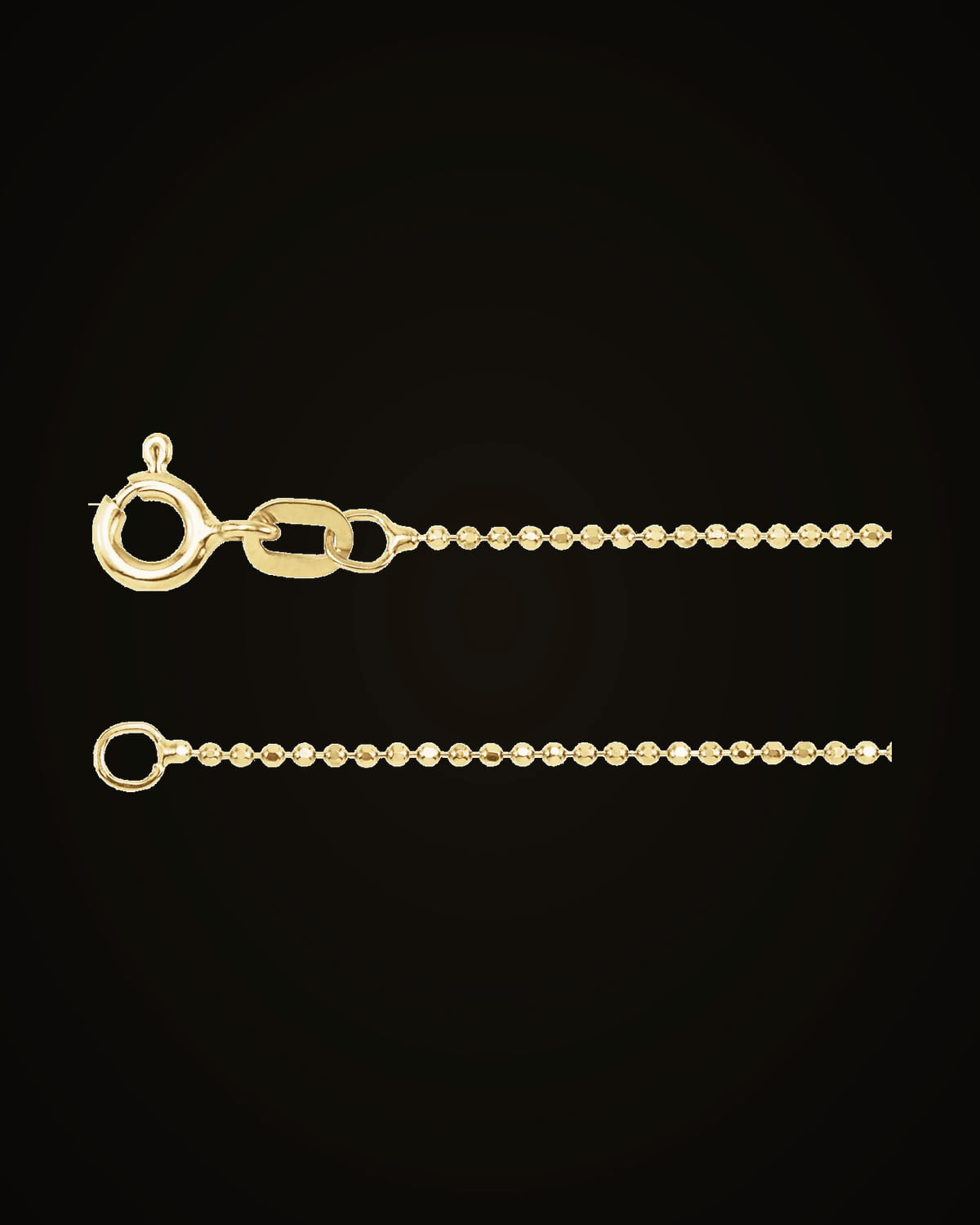 Diamond-Cut Bead Chain — 14K Yellow Gold