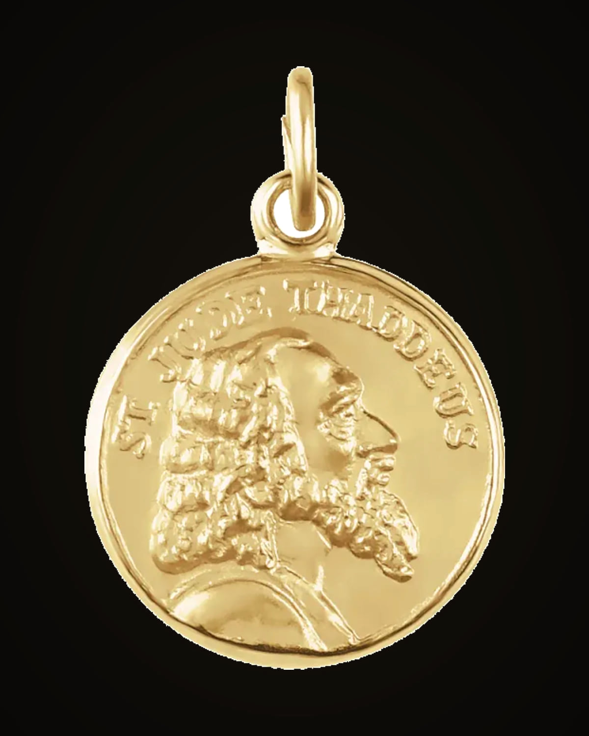 Round St. Jude Thaddeus Medal — 14K Yellow Gold