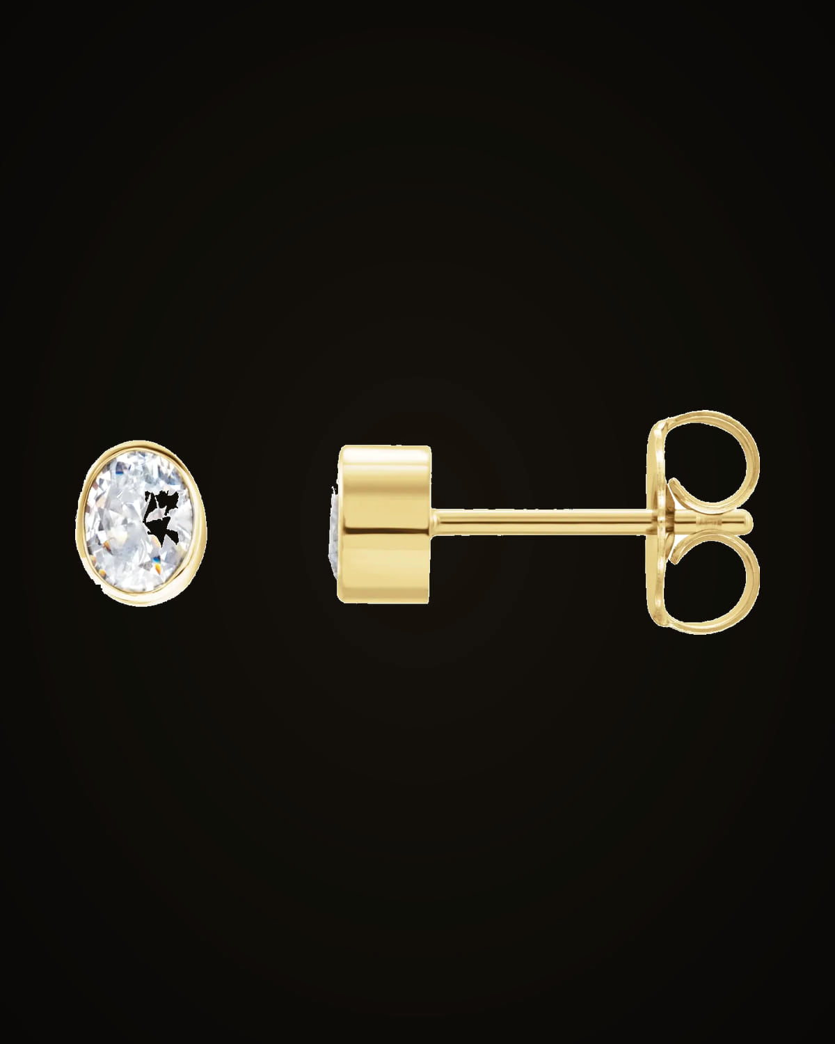 1/3 CTW Lab-Grown Diamond Bezel-Set Earrings — 14K Yellow Gold