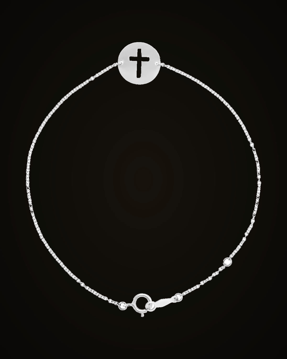 Pierced Cross Disc Bracelet — Sterling Silver