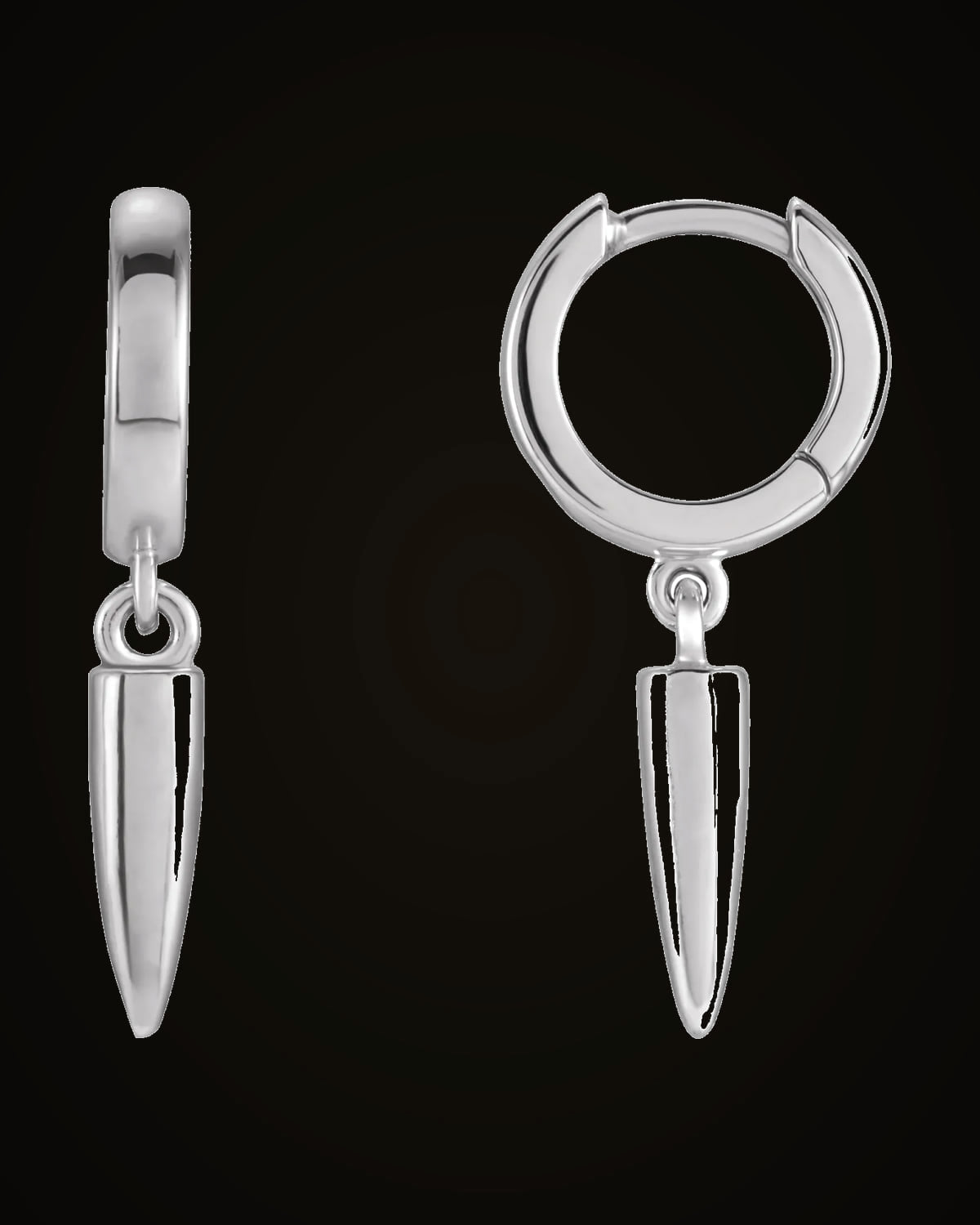 Hinged Hoop Dangle Earrings — Sterling Silver