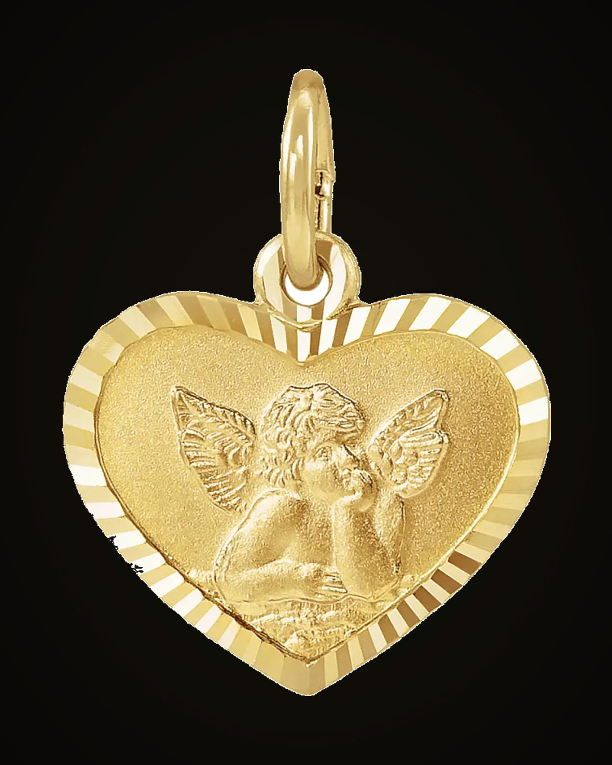 Heart Angel Medal — 14K Yellow Gold