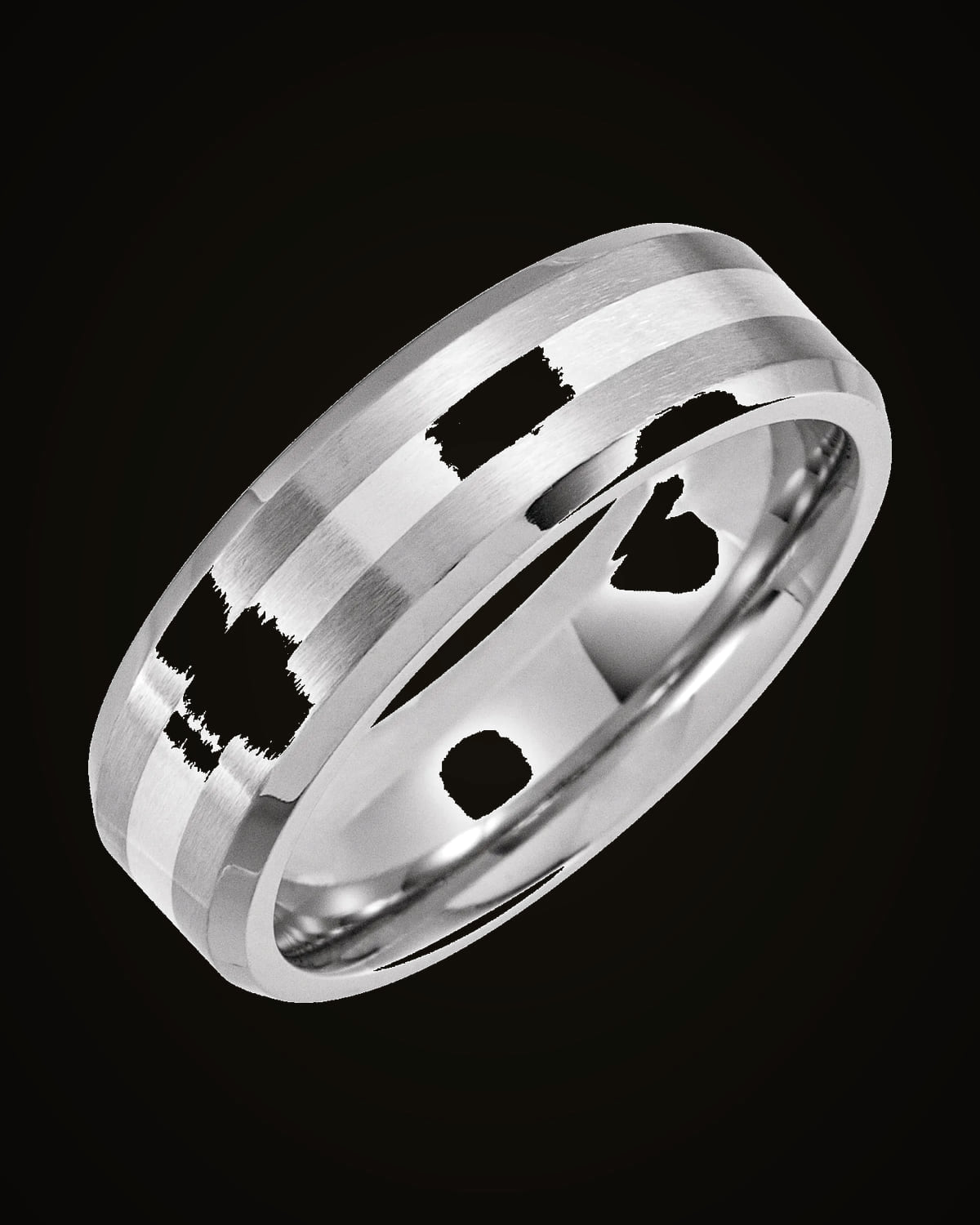 Beveled-Edge Inlay Comfort-Fit Band — Cobalt · 7 mm · Size 9.5