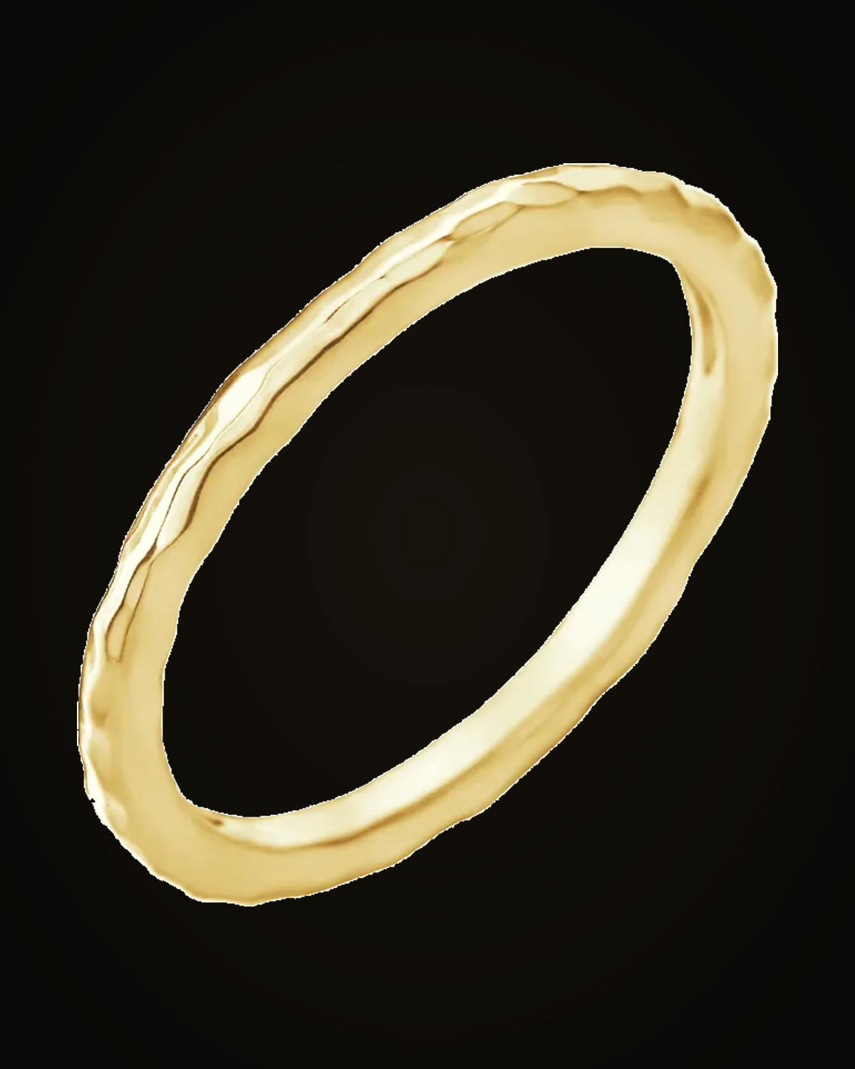 Hammered Stackable Ring — 14K Yellow Gold · 1.8 mm · Size 7