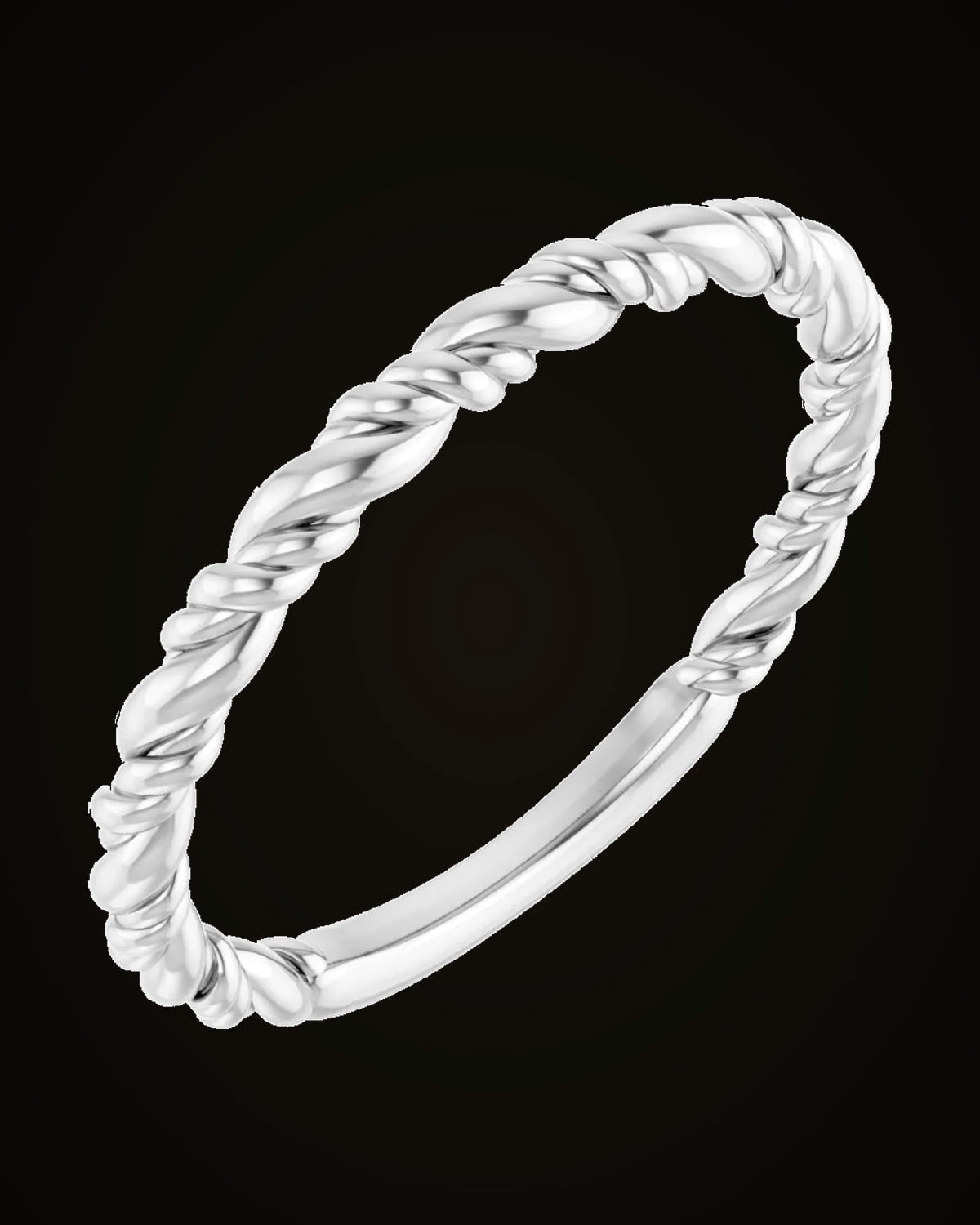 Stackable Rope Ring — Sterling Silver · 1.78 mm