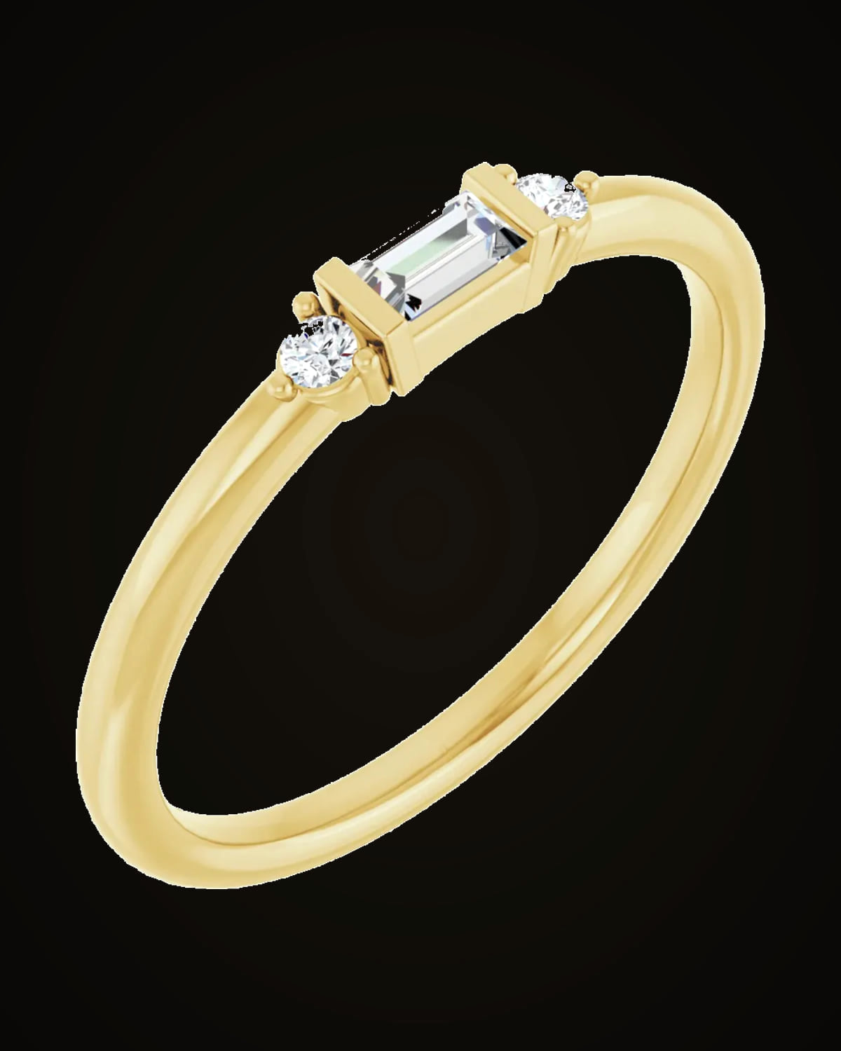 1/8 CTW Natural Diamond Stackable Ring — 14K Yellow Gold · 1.7 mm · SI2-SI3 · GHI