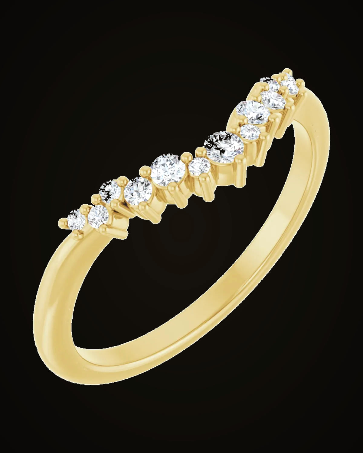 1/6 CTW Lab-Grown Diamond Contour Band — 14K Yellow Gold · 1.8 mm · VS · F+