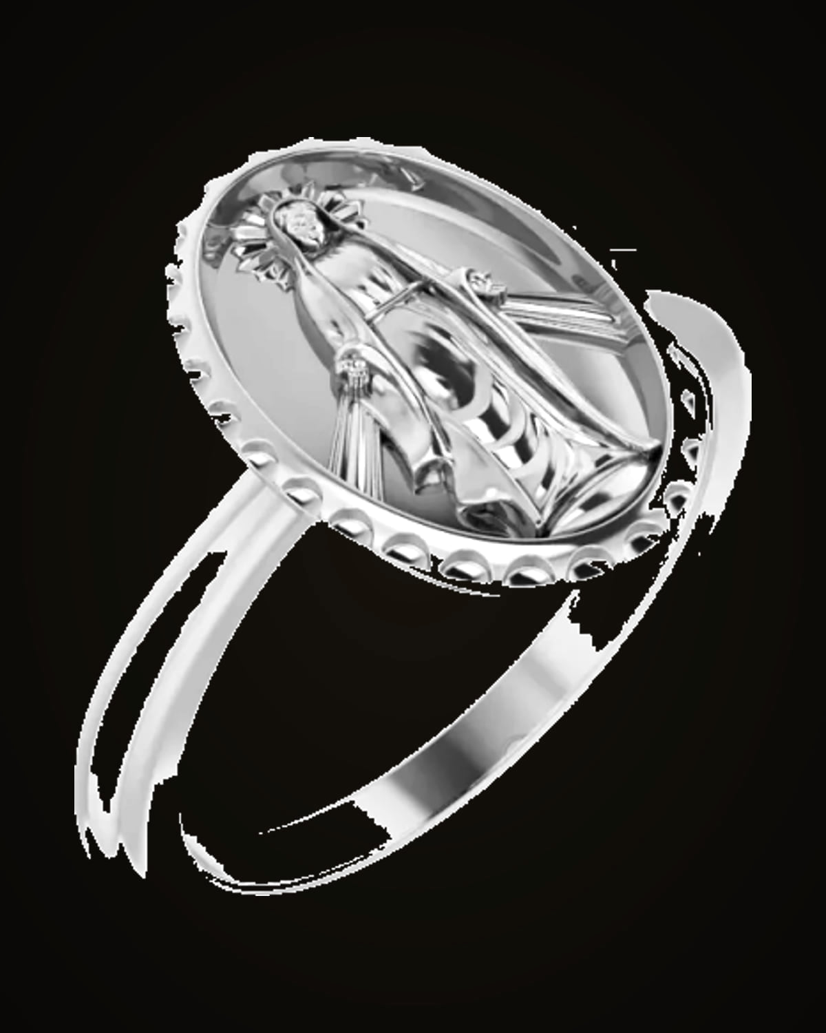 Miraculous Medal Ring — Sterling Silver · 2.2 mm