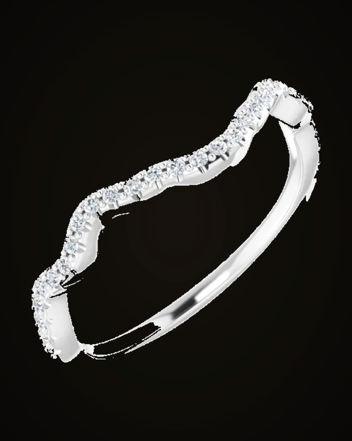 1/8 CTW Lab-Grown Diamond Band — Rhodium-Plated on 14K White Gold · 1.4 mm · VS · F+