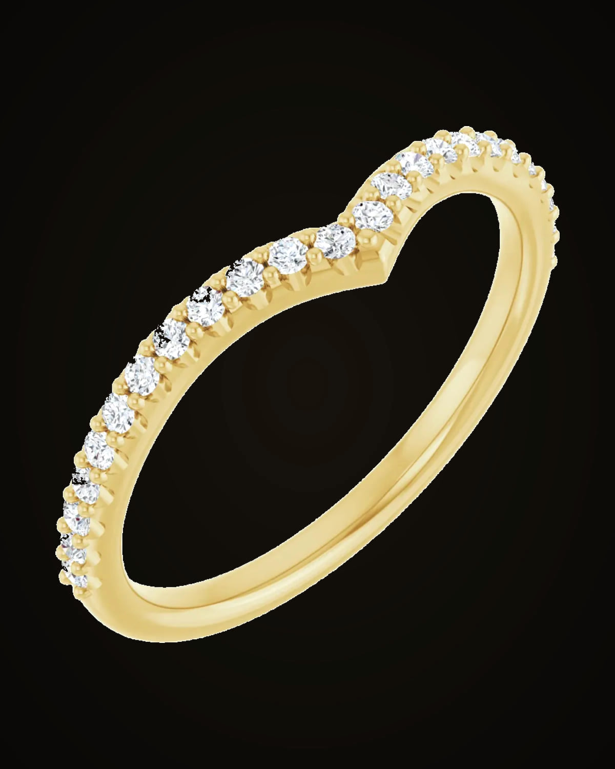 1/5 CTW Lab Grown Diamond Contour Band — 14K Yellow Gold · 1.7 mm · VS · F+