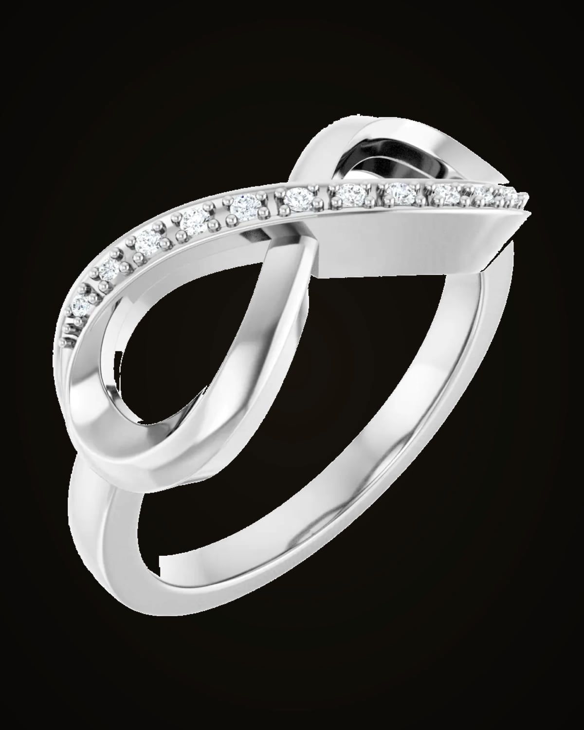 0.05 CTW Lab-Grown Diamond Ring — Rhodium-Plated on Sterling Silver · 1.55 mm · VS · F+
