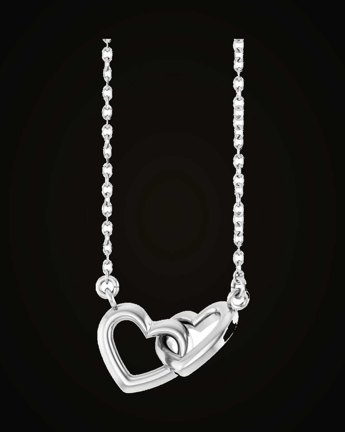 Interlocking Hearts Necklace — Sterling Silver