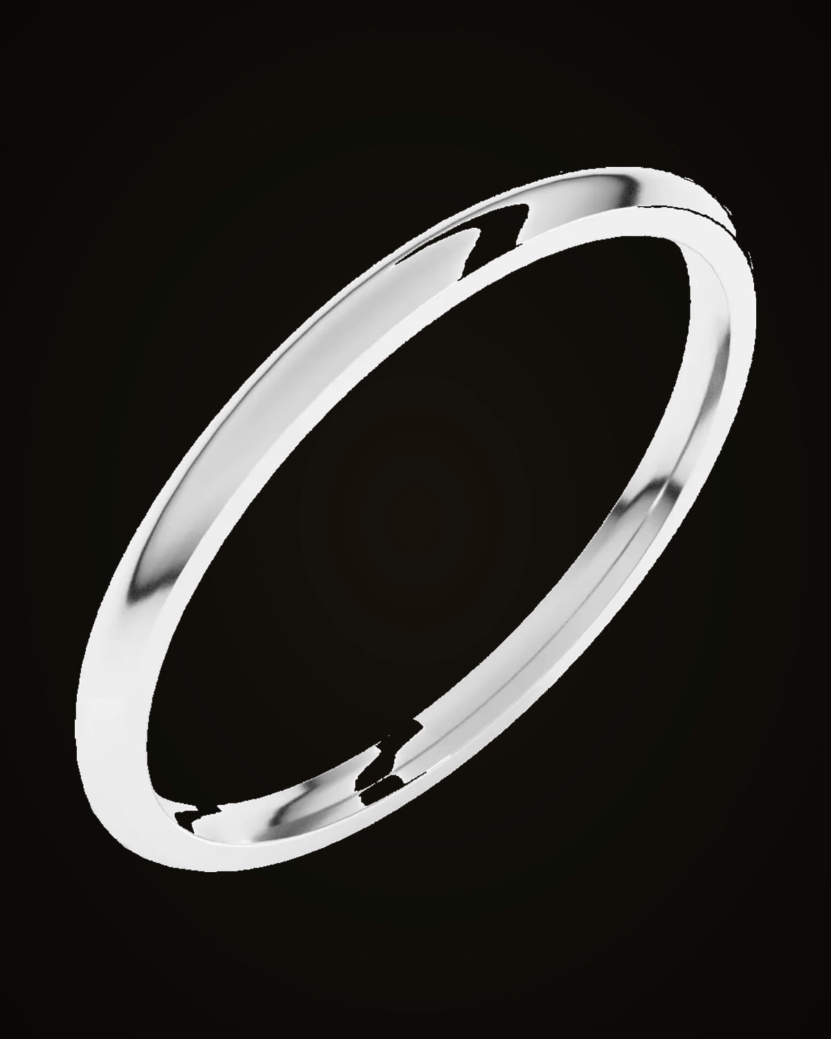 Lightweight Comfort-Fit Half Round Band — Sterling Silver · 1.5 mm · Size 7