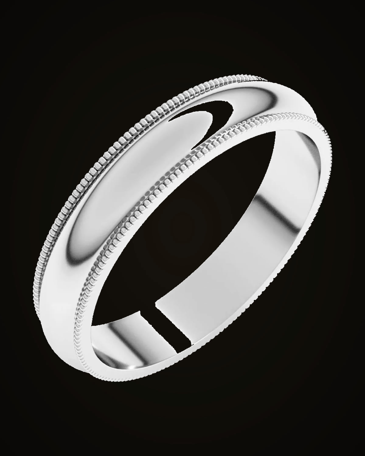 Milgrain Half Round Band — Sterling Silver · 4 mm · Size 6.5