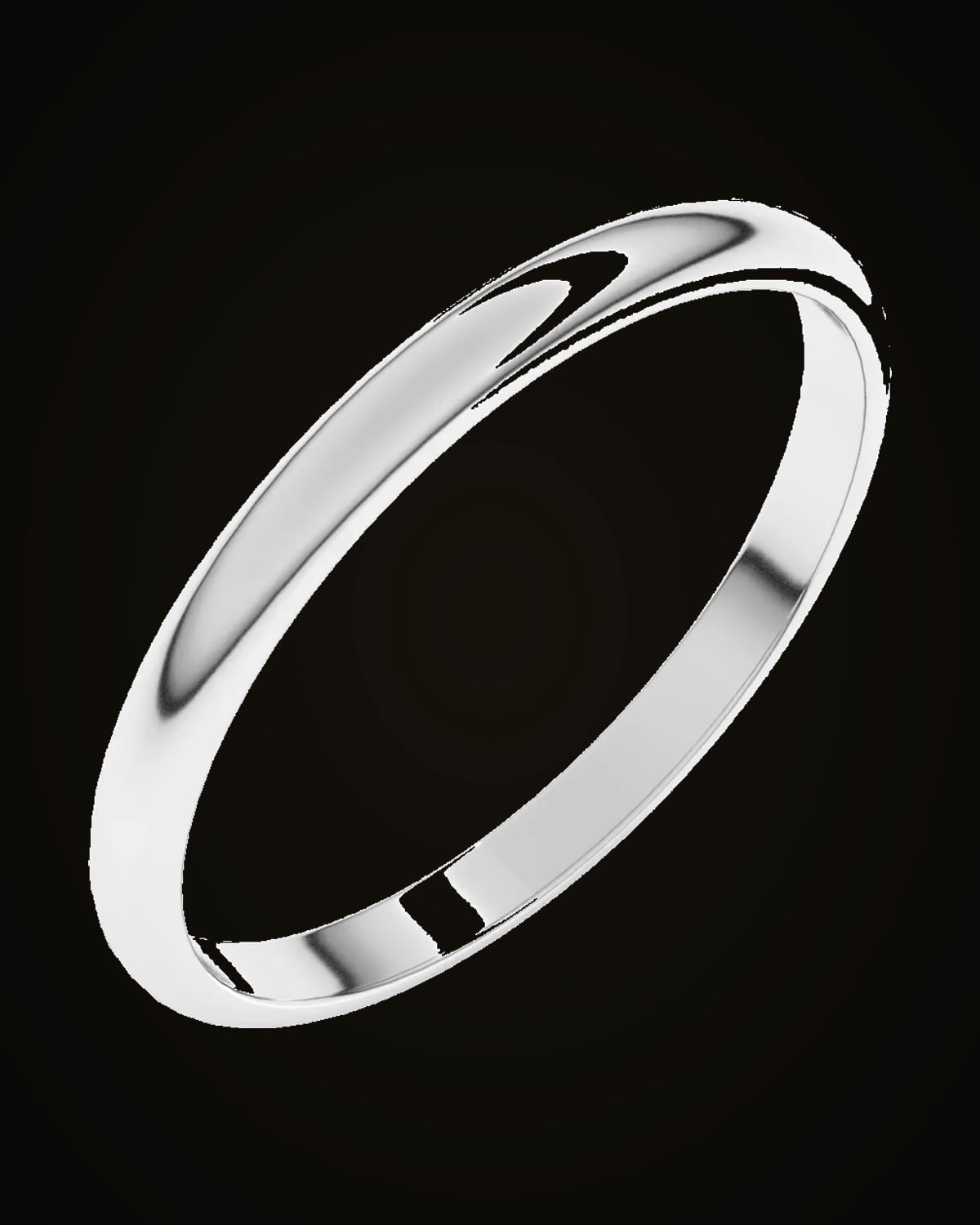 Lightweight Standard Fit Half Round Band — Sterling Silver · 2 mm · Size 7