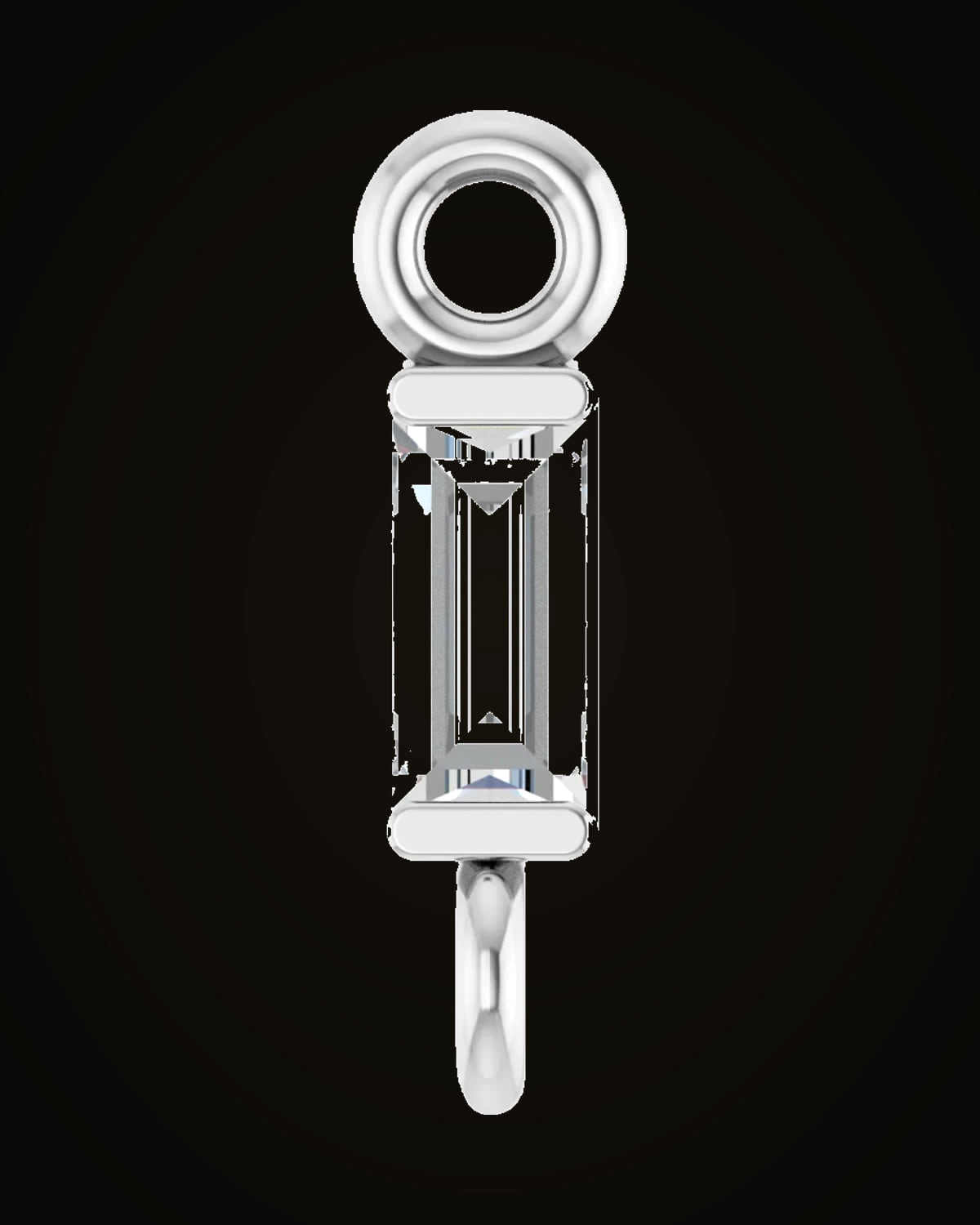 0.04 Ct Natural Diamond Channel-Set Link — Rhodium-Plated on 14K White Gold · SI2-SI3 · GHI