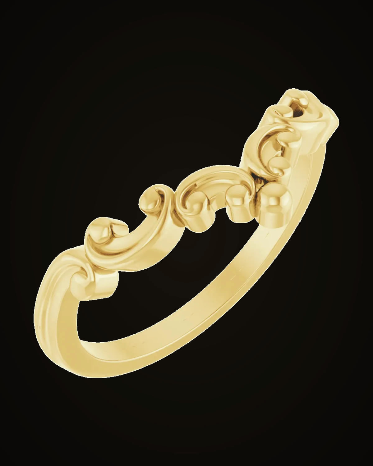 Scroll Styled Contour Band — 14K Yellow Gold · 1.8 mm