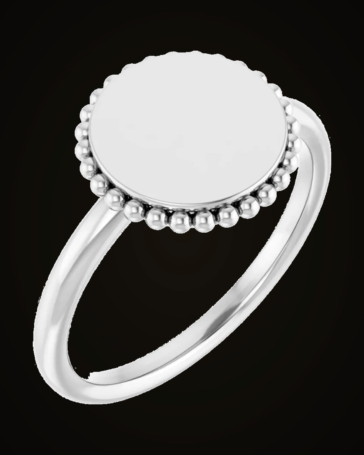 Engravable Beaded Ring — Sterling Silver · 2 mm