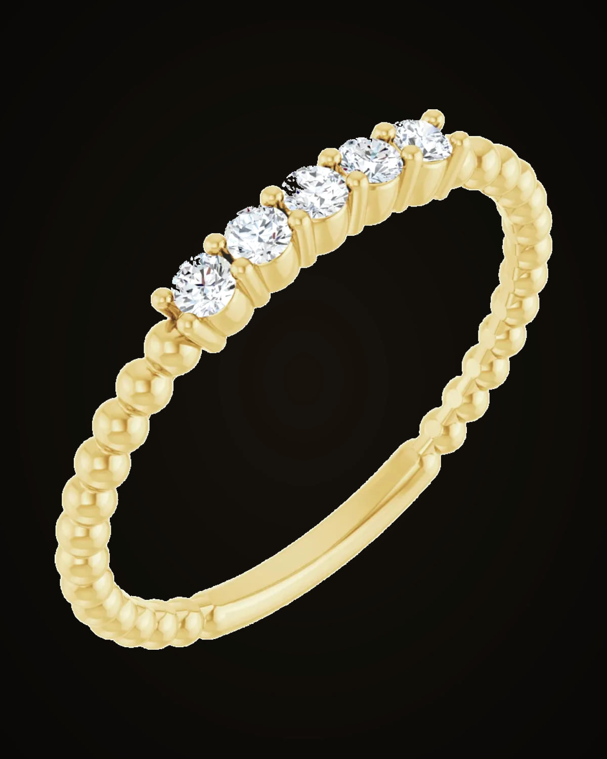 1/6 CTW Lab-Grown Diamond Stackable Ring — 14K Yellow Gold · 1.7 mm · VS · F+ · Size 7