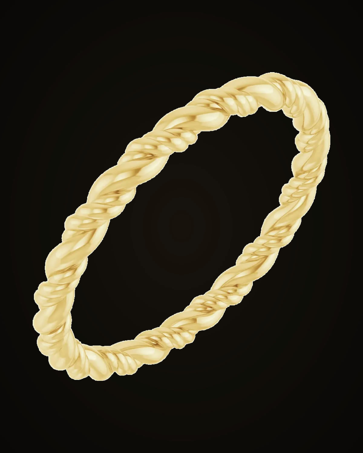 Rope Standard-Fit Band — 14K Yellow Gold · 2.1 mm · Size 7